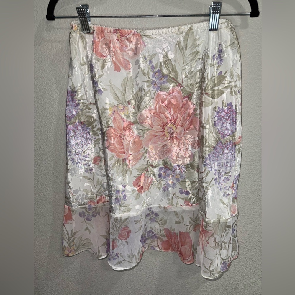 Vintage Lucie Ann II Floral Slip Skirt Size small